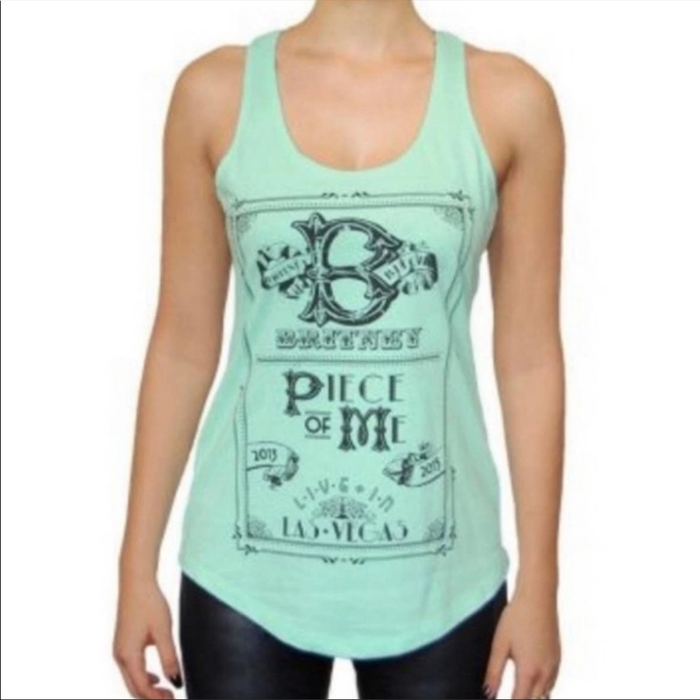 Britney Spears Piece of Me Live in Las Vegas 2013-2015 Mint Green Tank Top Small